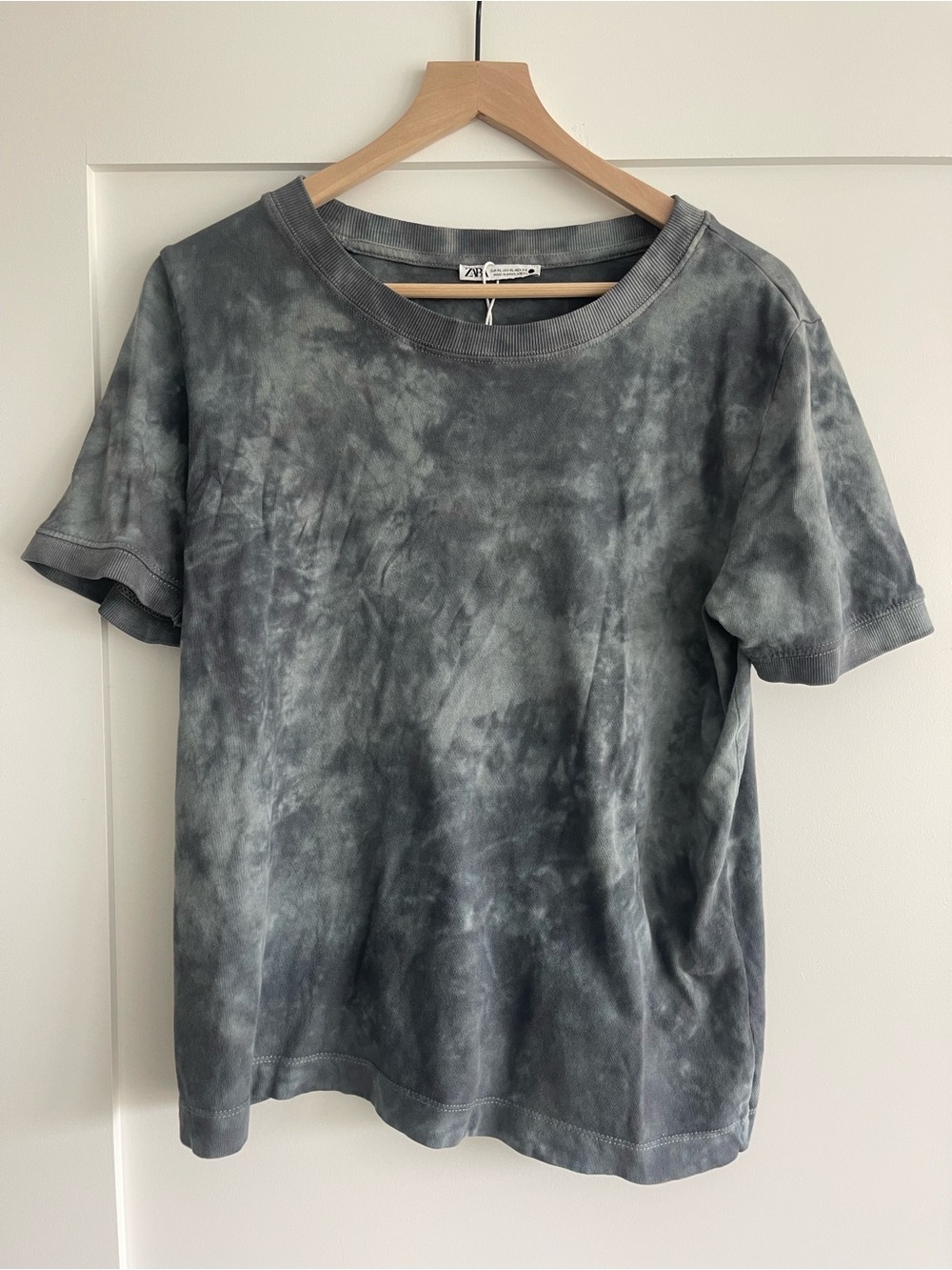 Zara Charcoal & Light Grey Tie-Dye Crew Tee